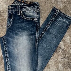 Rock Revival Dark Blue Denim Jeans